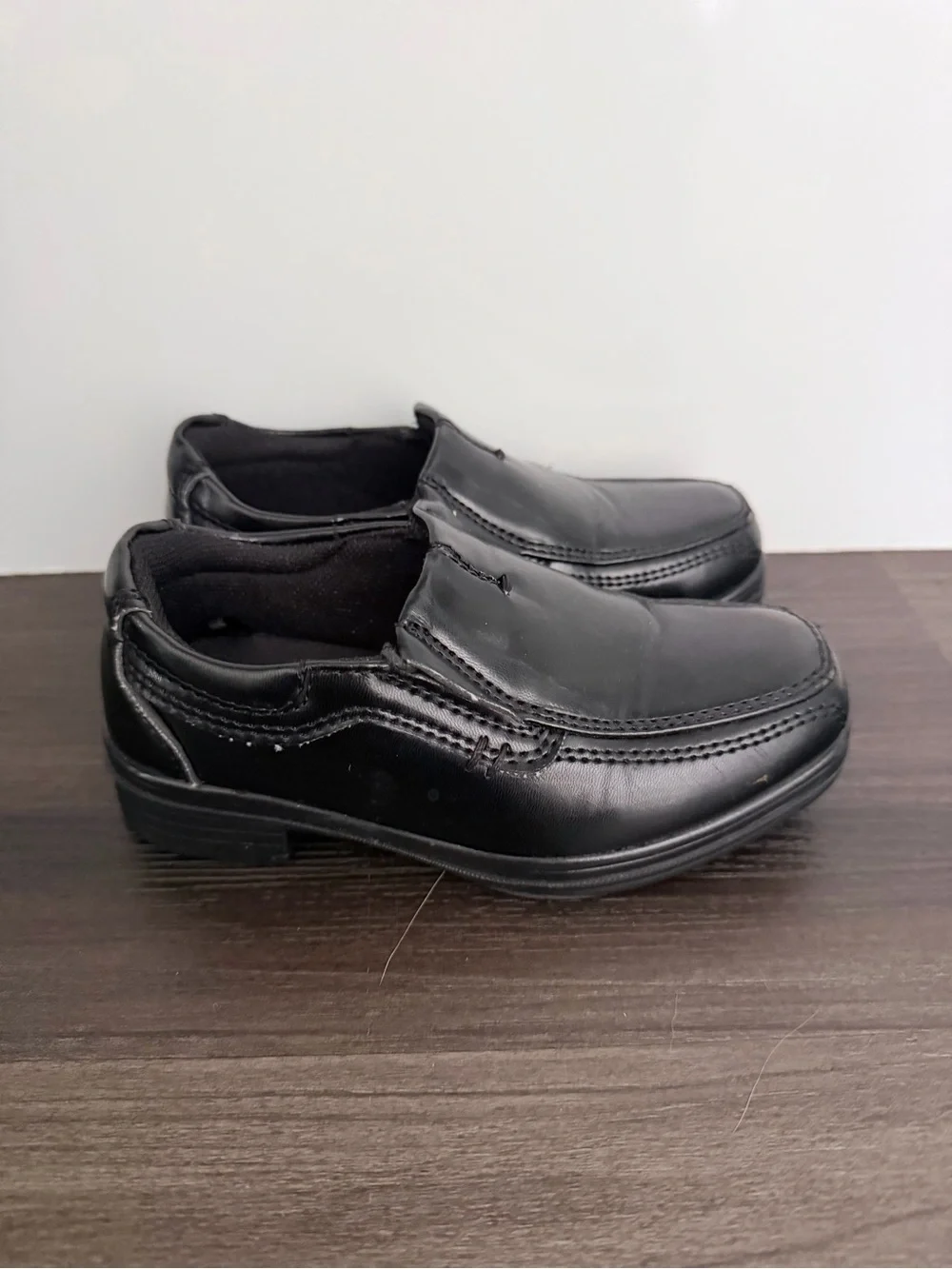 Deer Stags Black Slip-On Kids Dress Shoes